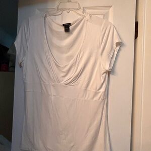☀️3/$10☀️ Ann Taylor Cream Short Sleeve Blouse large
